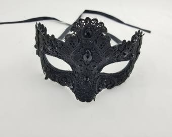 Plum & Burgundy Masquerade Mask Embellished Venetian Mask