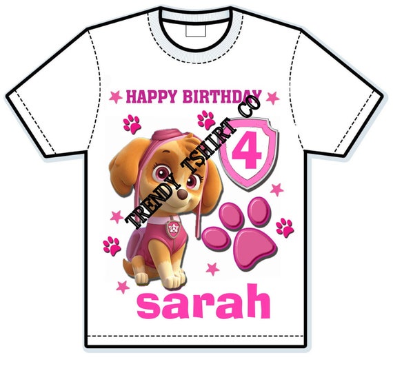 skye paw patrol birthday shirts