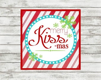 Merry Kissmas Gift Tag. Great Christmas Gift Tag To Pair With