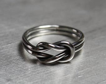 ON SALE TODAY Sterling Silver Double Knot Ring, Love Knot, Sailor Knot Ring