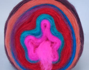 THAT CERTAIN SOMETHING- Self Striping Spontaneous Spinning Roving Bullseye Bump - (4.9 oz. center-pull bump)