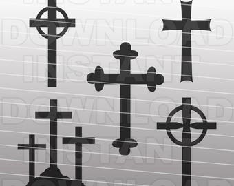 Crosses SVG File Cutting Template-Clip Art for Commercial and Personal Use-vector art file for Cricut,SCAL,Cameo, Sizzix, Pazzles,Decal
