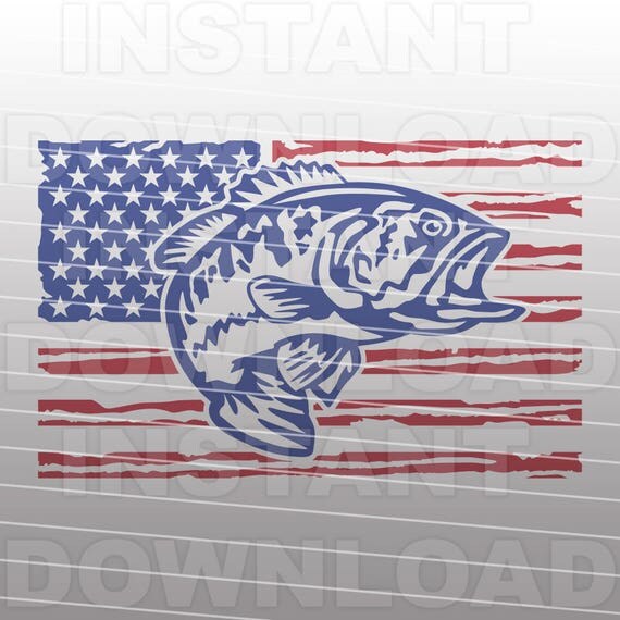 Download USA Bass Fishing SVG File,Bass SVG,Largemouth Bass svg ...