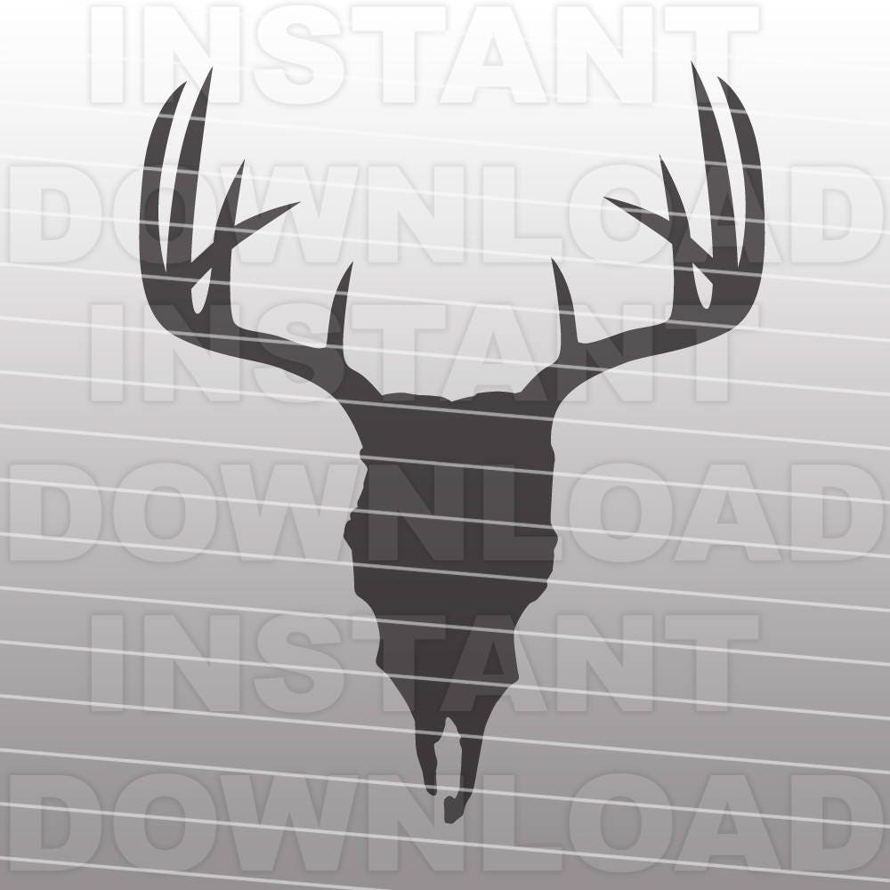 Download Deer Skull with Antlers SVG File Cutting Template-Silhouette