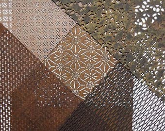 Vintage Japanese Katagami Stencil Kit Persimmon Paper "Kit #1"