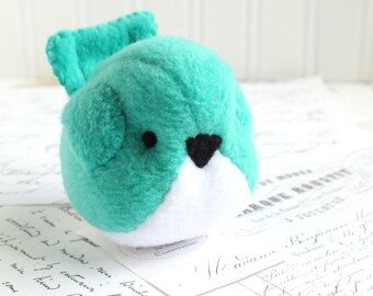 Kawaii Plush Bird Handmade Bird Stuffed Animal Plush Bird Teal Bubbletime Plush Fleece Bird