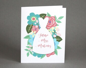 Future Mrs Personalized Card | Floral Wedding Shower Card | To My Bride Card | Flower Wedding Day Card | Bridal Shower Card | For Bride