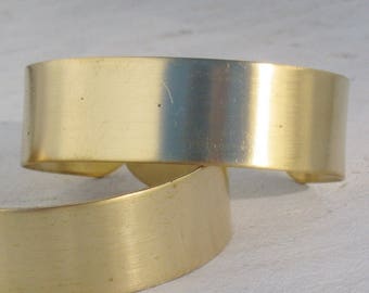 Smooth Unfinished Raw Brass 3/4 inch cuff bracelet blank 1513 - 7 pieces