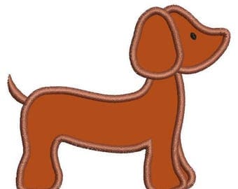 SALE 65% OFF Applique Dachshund Dashound Doxie Dog Machine Embroidery Designs Instant Download Sale 4x4 and 5x7