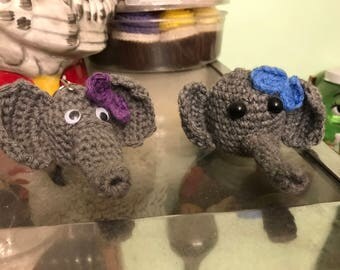 Crochet elephant lip balm holder