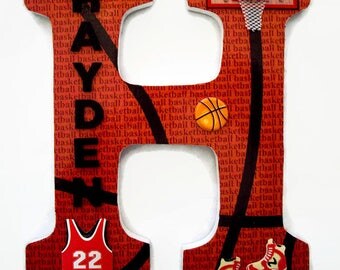 Decorative Wall Letters basketball wood letter / sports letters / wall decor / wall Decorative Wall Letters basketball wood letter / sports letters / wall decor / wall