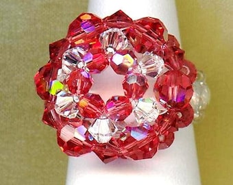 Ring ✿OURSIN✿ Padparadscha crystal clear Swarovski R025