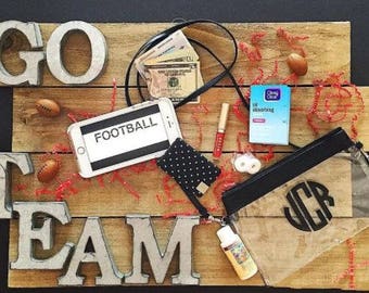 Clear Cross Body Bag - Clear Crossbody Bag - Clear Wristlet - Clear Stadium Purse - Game Day Tote - Personalized Clear Crossbody