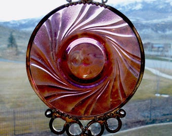 French Swirl - Vintage saucer upcycled into a Windchime