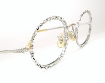 Vintage Round Flower Eyeglasses Frame 12K GF Never Worn