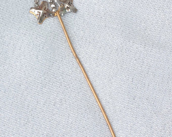 Antique Cut Steel Hat Pin Hair Pin 5 Inches Long Victorian
