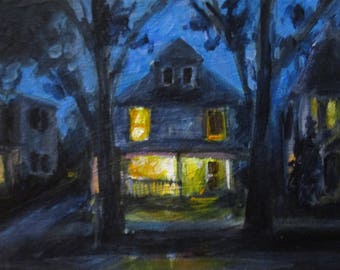 Porchlight - original daily painting by Kellie Marian Hill
