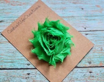Shabby Kelly Green Flower Hair Clip