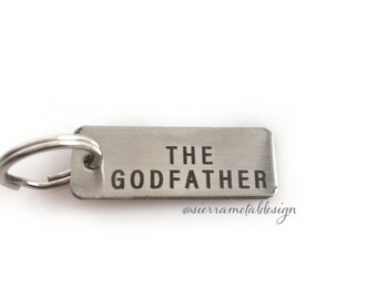 The Godfather Keychain Godfather Key chain Godparent Gift For Godfather Gift for Godfather Key chain From Child Gift for him