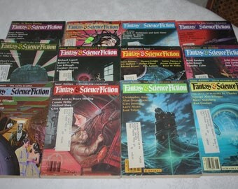 Twelve 12 Vintage Fantasy & Science Fiction Magazines Sci Fi Fantasy Science Fiction, 1982