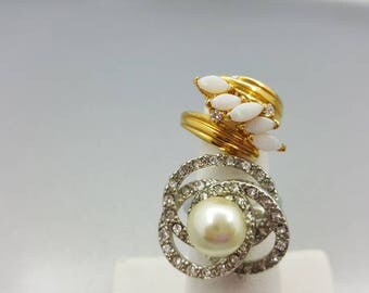 Two Fashion rings Size 5 Avon Opal and Pretty Pearlesque size 5