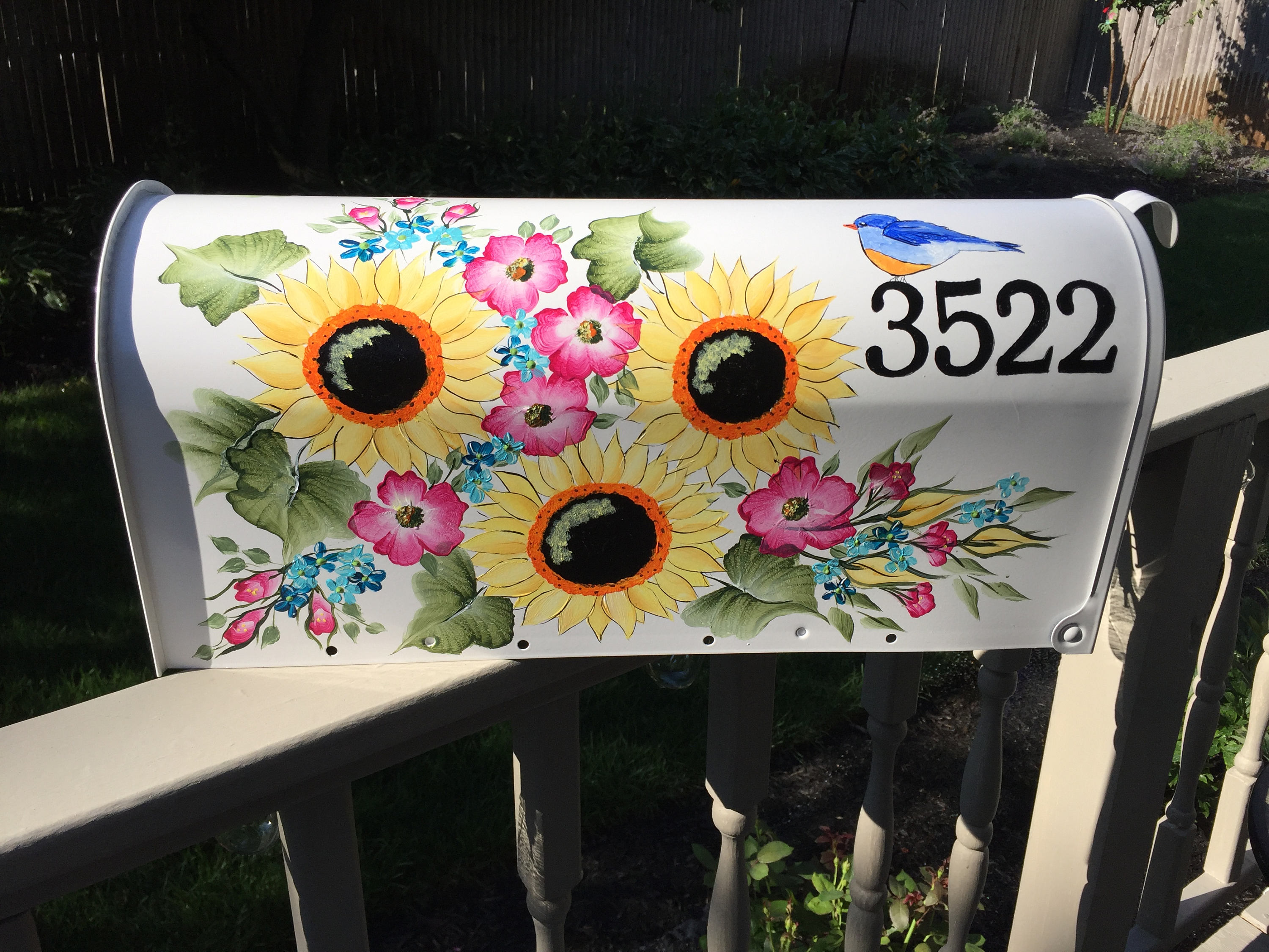 Sunflower mailbox hand painted mailbox yellow flower