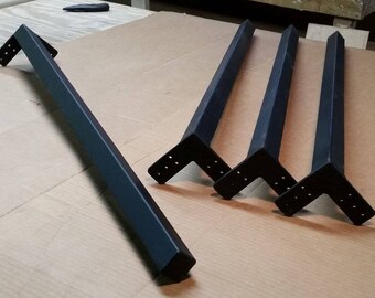 Square Steel Single Legs SET OF FOUR Metal Table Legs Steel Legs