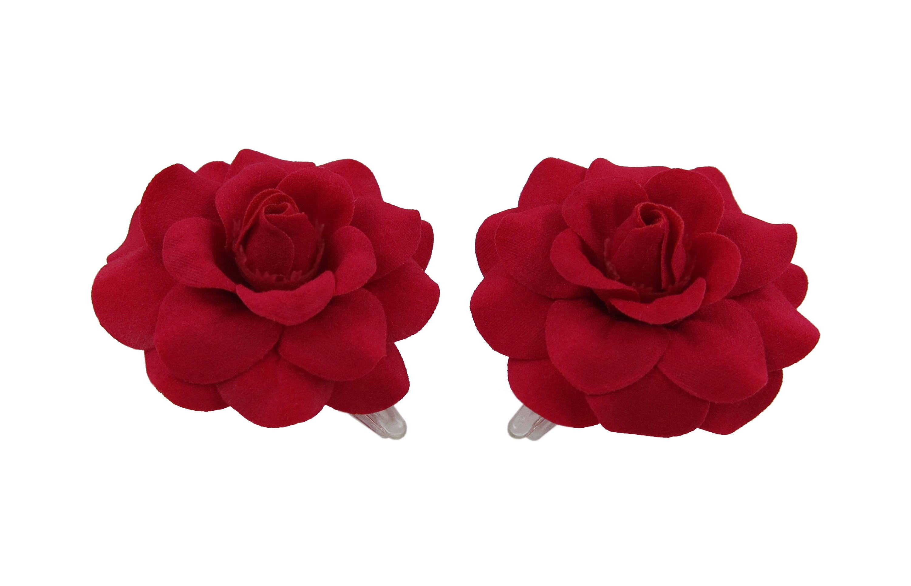 1 Pair Mini Rose Flower Hair Clip 25 Colors Available
