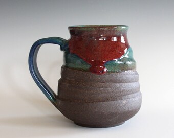 Pottery Mug, 17 oz, handmade ceramic cup, handthrown mug, stoneware mug, pottery mug, unique coffee mug, ceramics and pottery