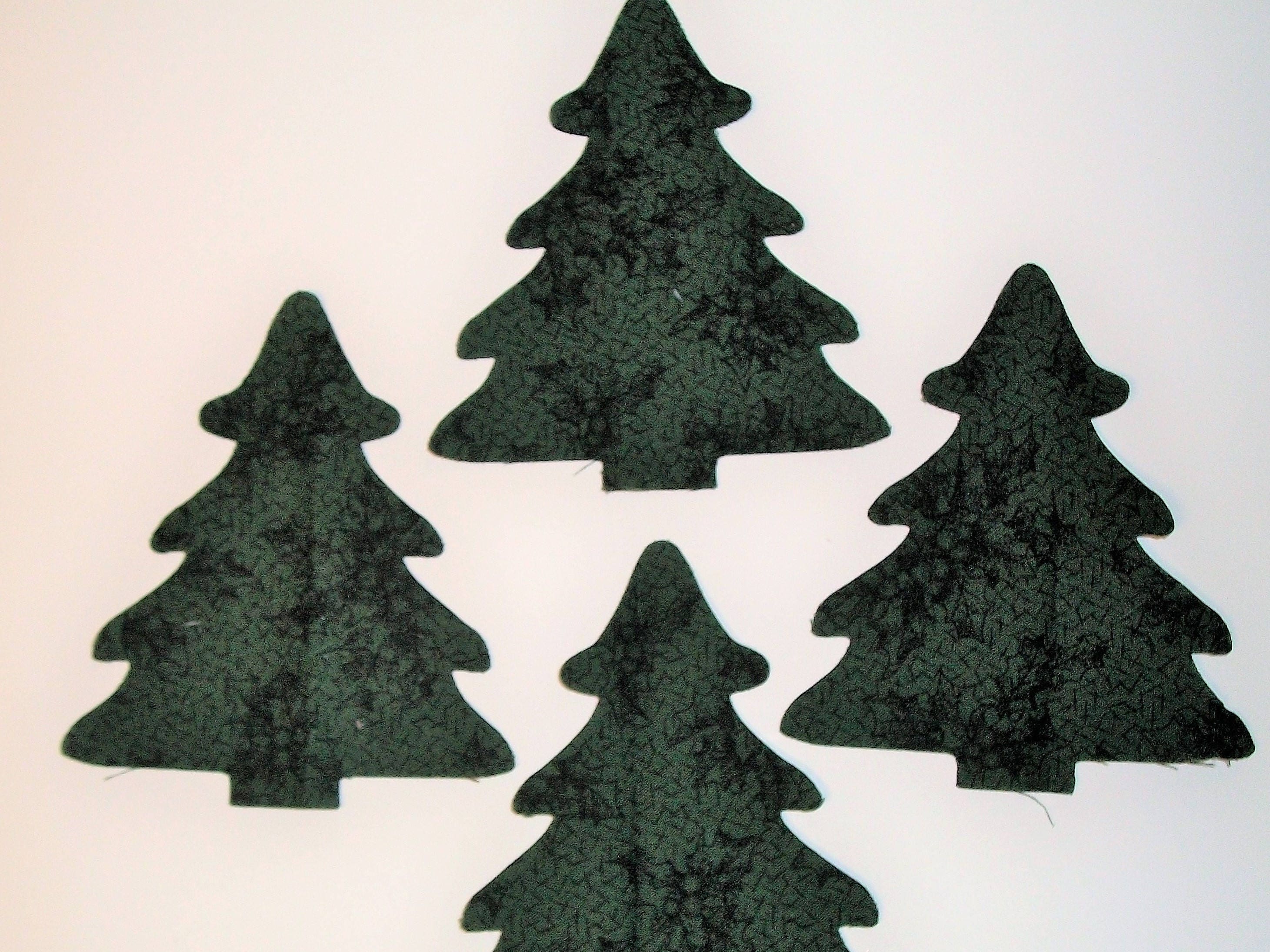 Set of 12 Pine Tree appliques die cut from 100 cotton