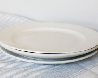 Vintage Lot of 3 Ironstone Plates Platters - Antique Ironstone