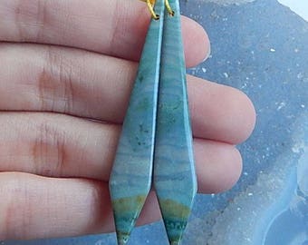 New,Wave Jasper Earring Bead,55x9x3mm,4.2g(E460)