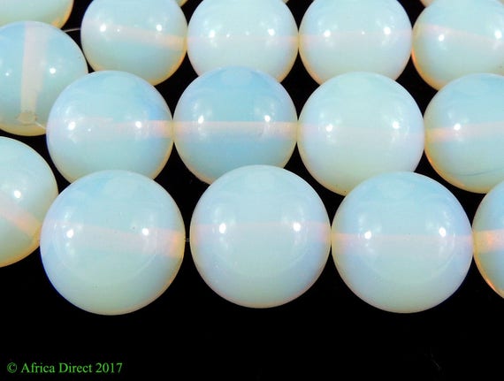 24 Moon Beads Opalescent White Czech African New Loose 116799
