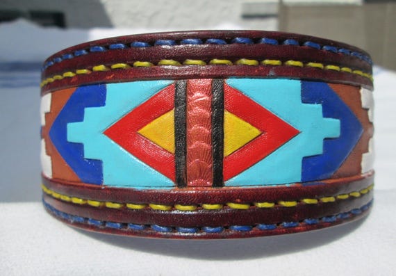 Large dog collar, American tribal collar, large collars, Sharpei collar, handmade leather collars, thick collars