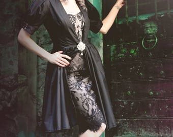 NEW COLLECTION - RUR-dress in black polycotton - all sizes