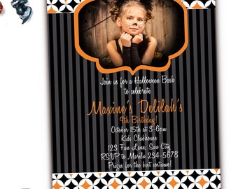 Kids Halloween Birthday Invitations, Halloween Party Invitations, Kids Halloween Costume Party Invitation, Personalized Halloween Invites