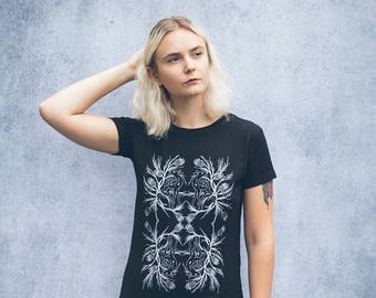 Fawn and Thistle Black Screen Printed Punk Collage T-Shirt