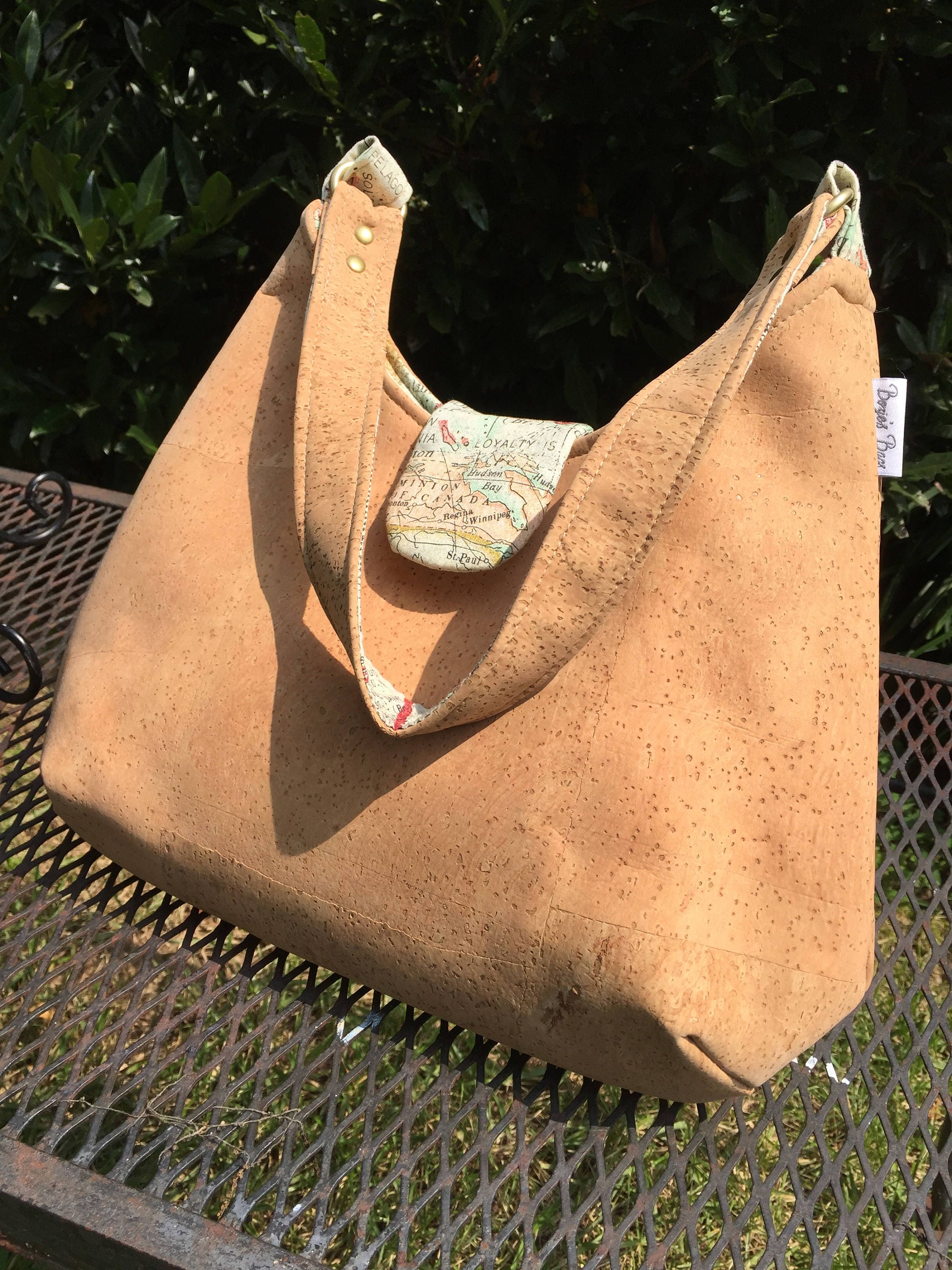 Cork purse vegan purse Cork fabric bag Phoebe bag natural