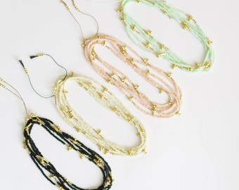 Sautoir perles miyuki Delica et or // Delica miyuki beads long Necklace