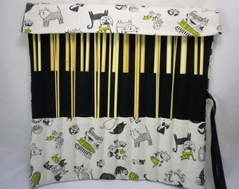 Straight Knitting needle organiser. Knitting needle roll.