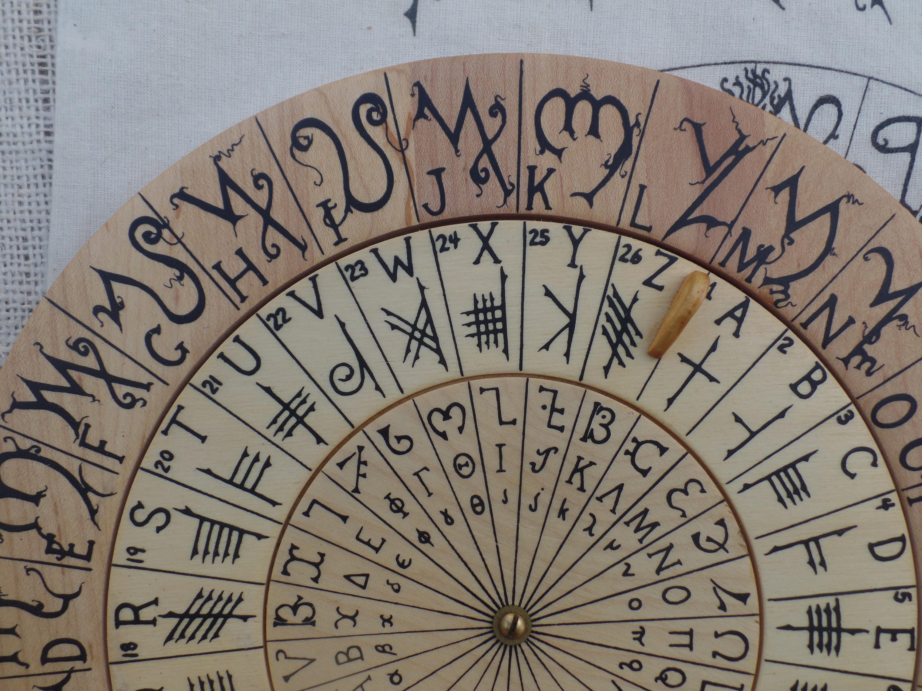 Cypher Wheel Cipher Disk Theban Ogham Enochian & Celtic