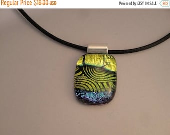 Christmas in July Sale Dichroic Fused Glass Pendant - BHS02949