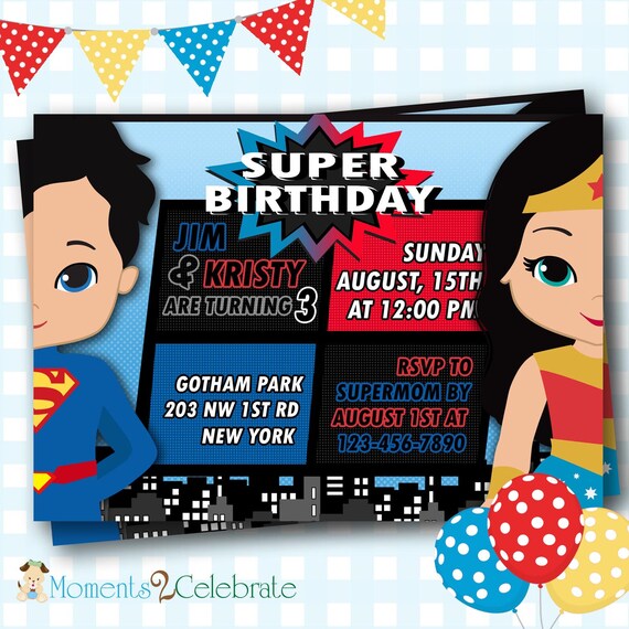 Superman And Wonder Woman Wedding Invitations 3