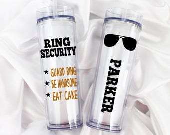 ring bearer gift - Ring security - ring bearer gift ideas for boys - Ring bearer cup - Ring bearer gift ideas - 16oz skinny tumblers