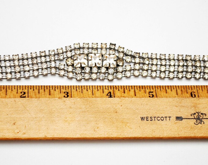 Rhinestone Bracelet - Clear Rhinestone - Bling glitz hollywood glamour - Crystal Tennis Bracelet