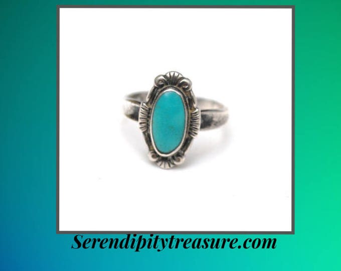 Turquoise ring Sterling - Bell Trading Company - size 6 - Native American tribal southwestern ring