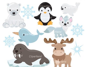 ON SALE INSTANT Download. Arctic animals clip art. Caa_2. Personal and commercial use.