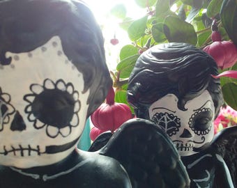 Skeleton Day of the Dead Figurines Alphonse and Vincent