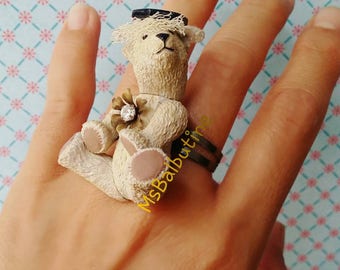 Animal Ring " Antique Bear "