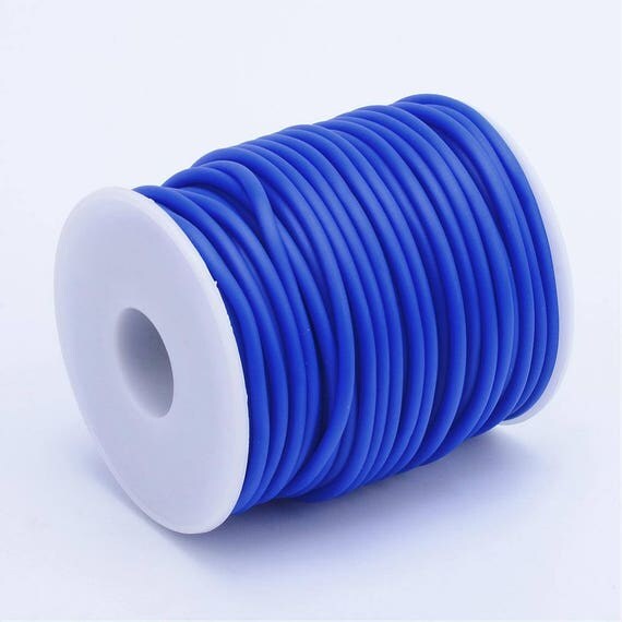 2mm hollow flexible PVC tubing 1mm hole medium blue color10